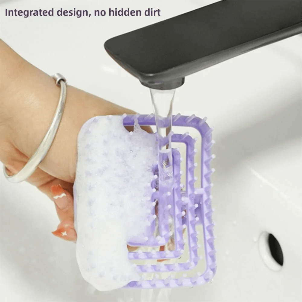 TPE Scalp Massage Shampoo Brush Wet Dry Use Hollow Structure Hair Washing Brush Hand Strap Soft Comb Teeth Scalp Cleaning Comb