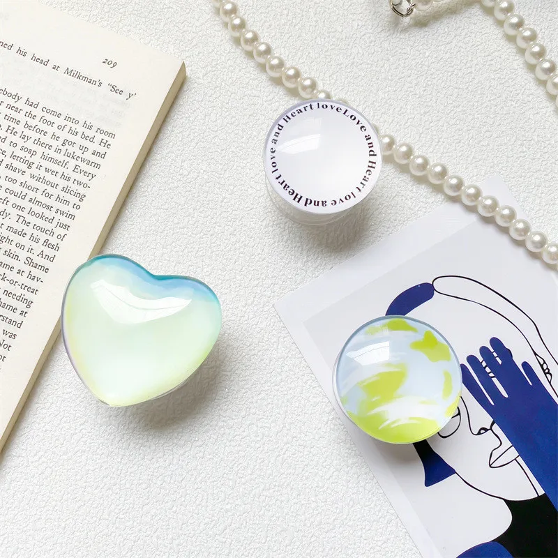 

3D Heart Love Circle Прозрачная складная ручка для пальцев Расширяющаяся подставка для мобильного телефона Держатель для Iphone 15 Xiaomi Держатель-подставка Кронштейн