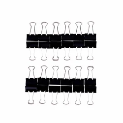 Trombones métalliques 15mm 12 pièces, pinces de reliure arrière, pinces à poignée noire, bureau, école, papeterie, trombones
