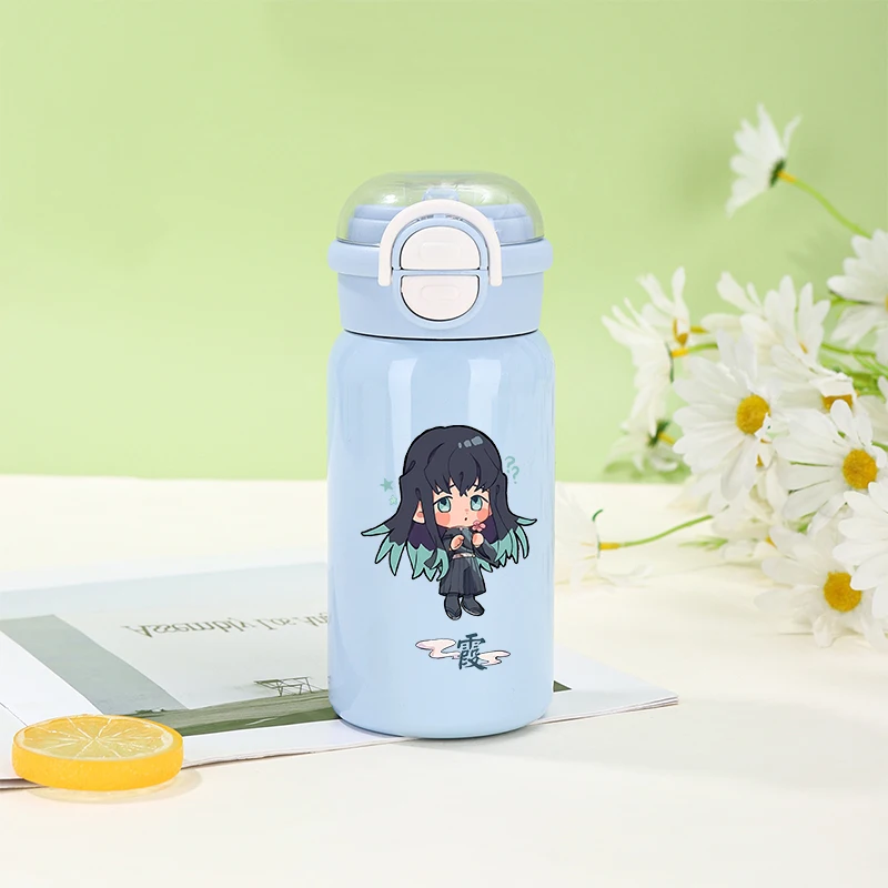 500ml Demon Slayer Thermos Cup 316 Stainless Steel Insulated Cup Girl Boy Anime Portable Straw Water Bottles Kid Travel Cup Gift view 3
