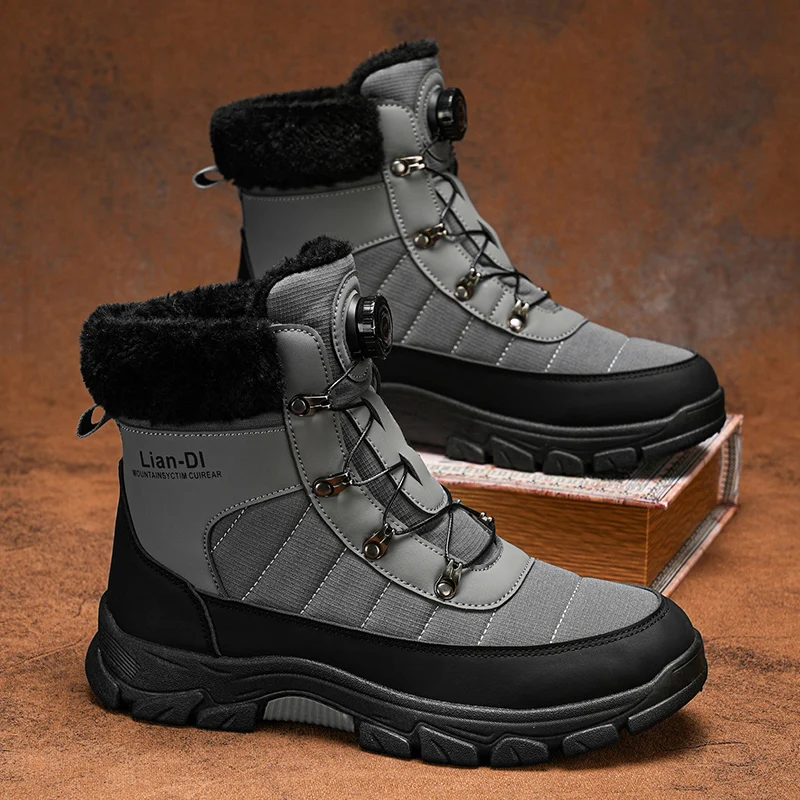 Men's Boots New Style Winter Comfortable Fashion Casual Outdoor Snow Boots Wear-Resistant Warm Men's Shoes Plus Size Youth Non-Slip Soft Sole Work Shoes image 2