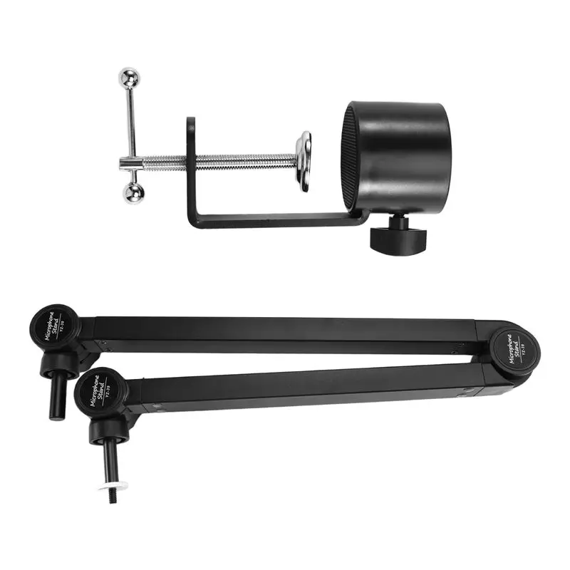 AC57-Microphone Suspension Boom Scissor Foldable Recording Microphone Holder Scissor Stand