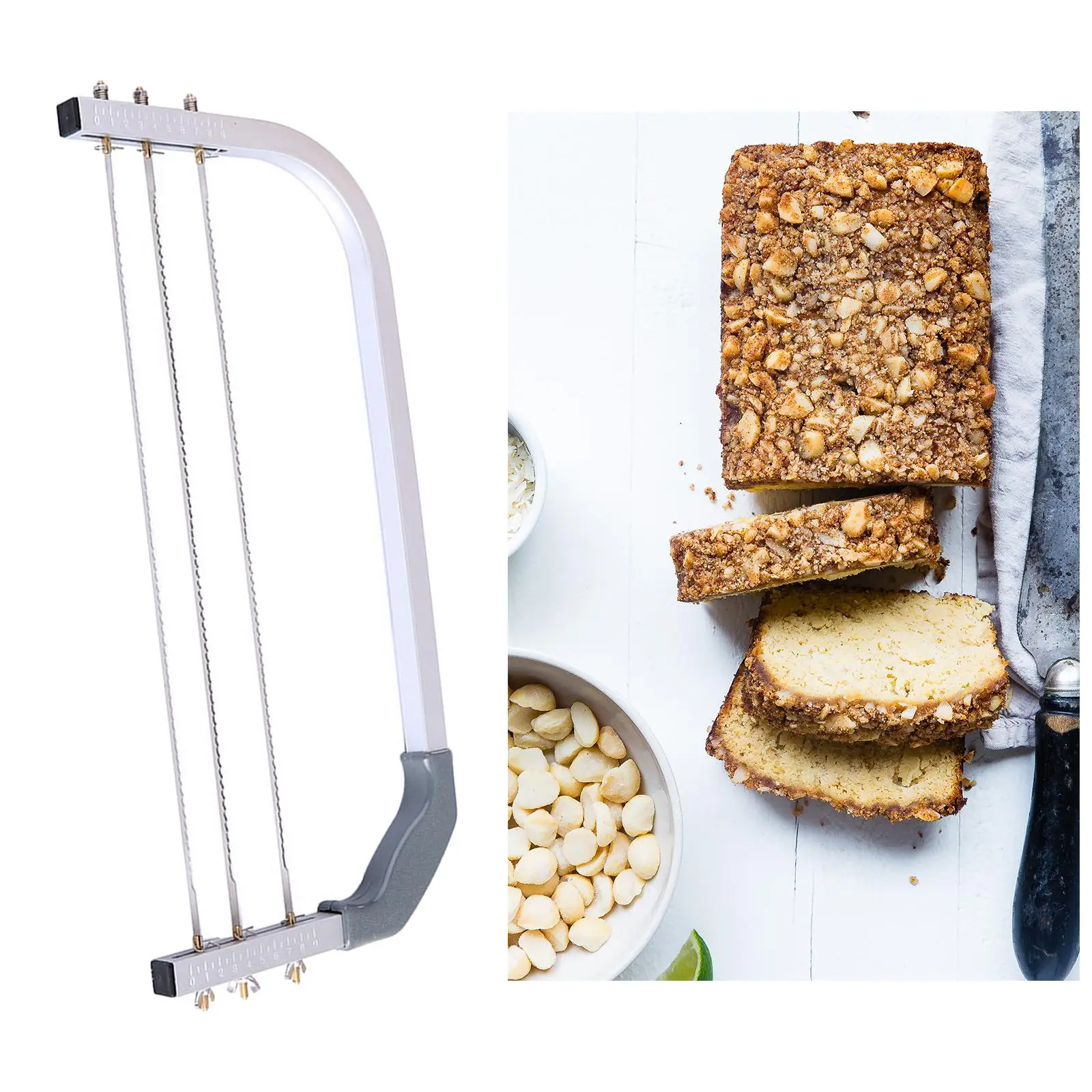 Durable Stainless Steel Cake Slicer Leveler Adjustable Groove Cake Cutting Tool for Layer Cakes