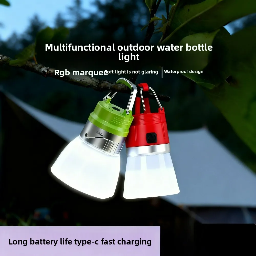Super Bright Bottle Cap Camping Light Rechargeable Multi-Functional Waterproof Mini Flashlight Long-Lasting Battery Ambient Use