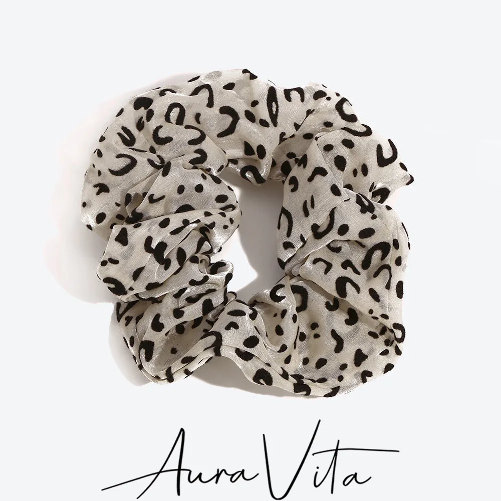 

AuraVita Leopard Print High Elasticity Scrunchies Hair Rope Party Creative Hair Tie 2024 New Trend Charm Hair Accessories Gift