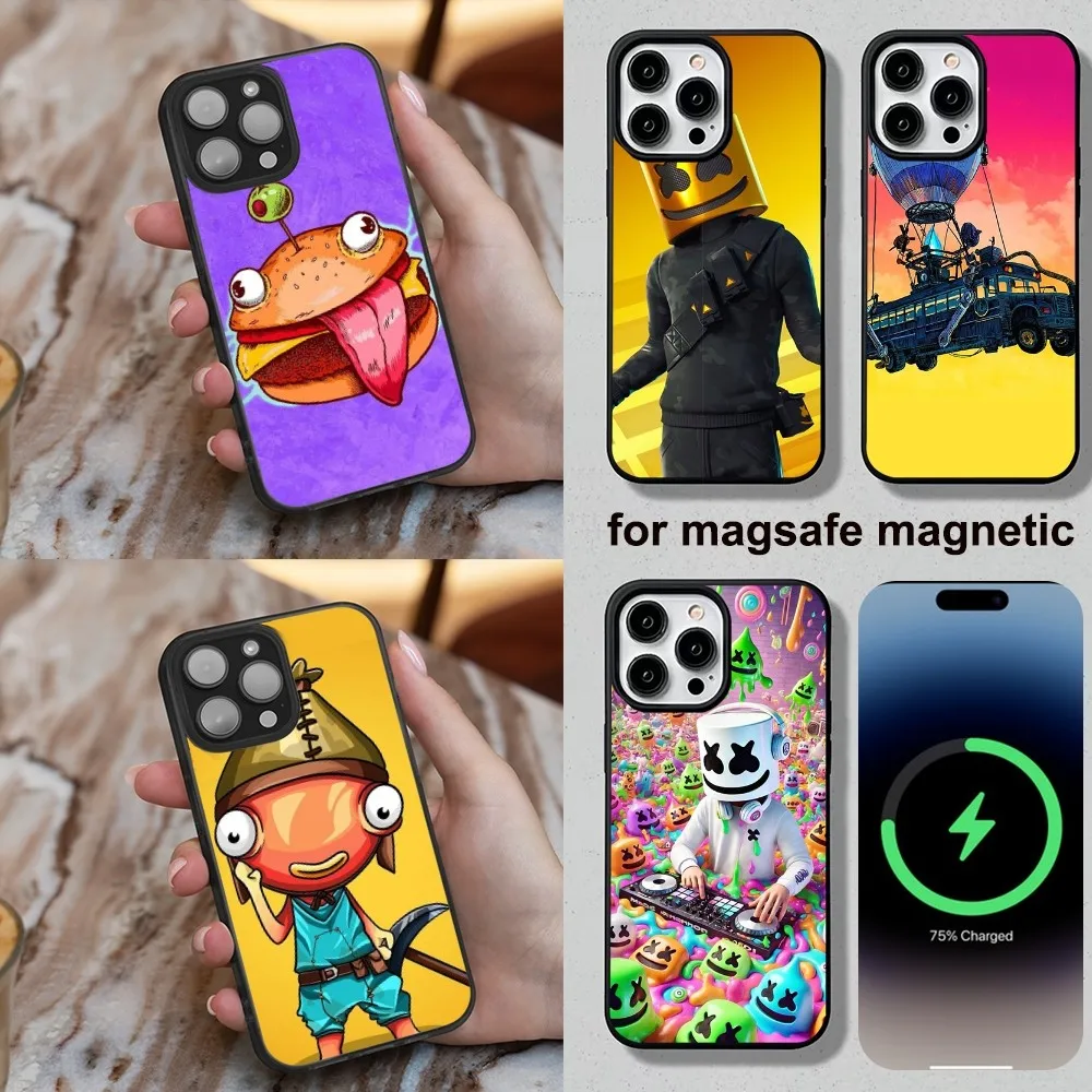 Phone Case For iPhone 16,15,14,13,12,11,Plus,Pro,Max,Mini M-Midas F-Fortnite  Magesafe Magnetic Wireless Charge