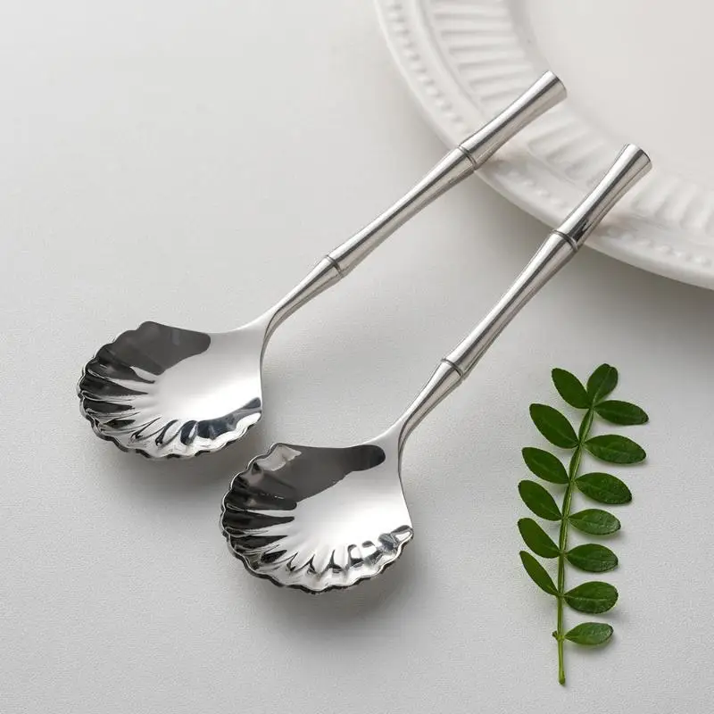 Dessert Stirring Spoon Stainless Steel Seashell Coffee Spoon Unique Design Teaspoon Elegant Afternoon Tea Present