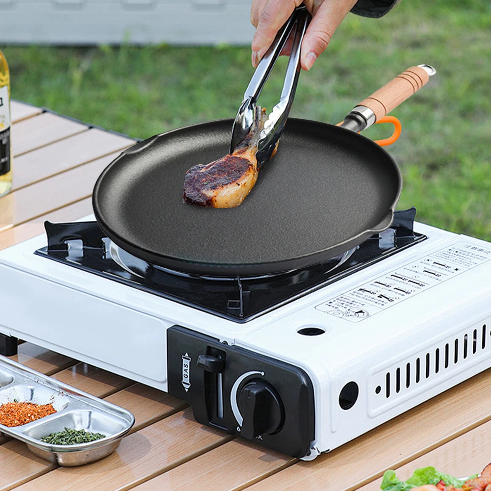 

9/10-дюймовая чугунная сковорода с ручкой, сковорода для сковороды, сковорода для омлета для внутреннего и наружного использования