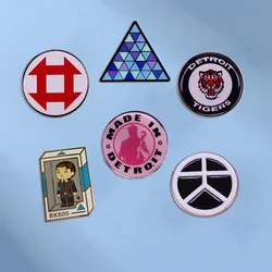 Popular Games Detroit Become Human Pins Horror Movie Badges Men's Backpack Pins Brooches Cosplay Clothing Accessories