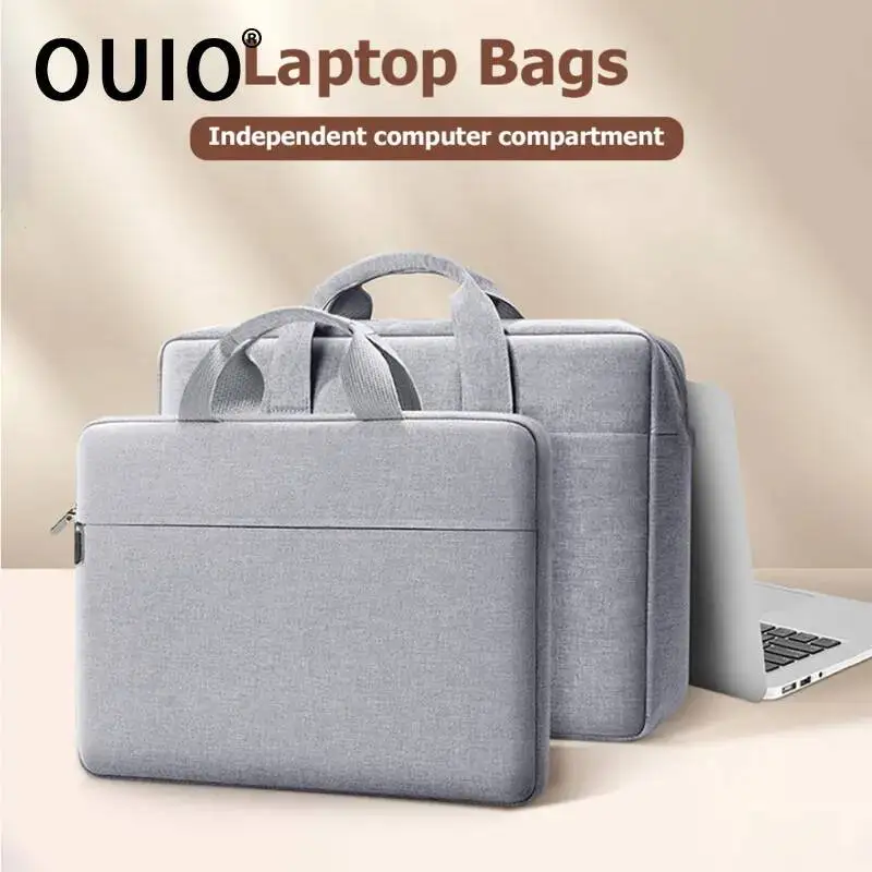OUIO For MacBook Xiaomi Huawei ASUS Notebook Bags Shockproof Laptop Sleeve Handbag 11-16 Inch Ultra Thin Business Briefcase
