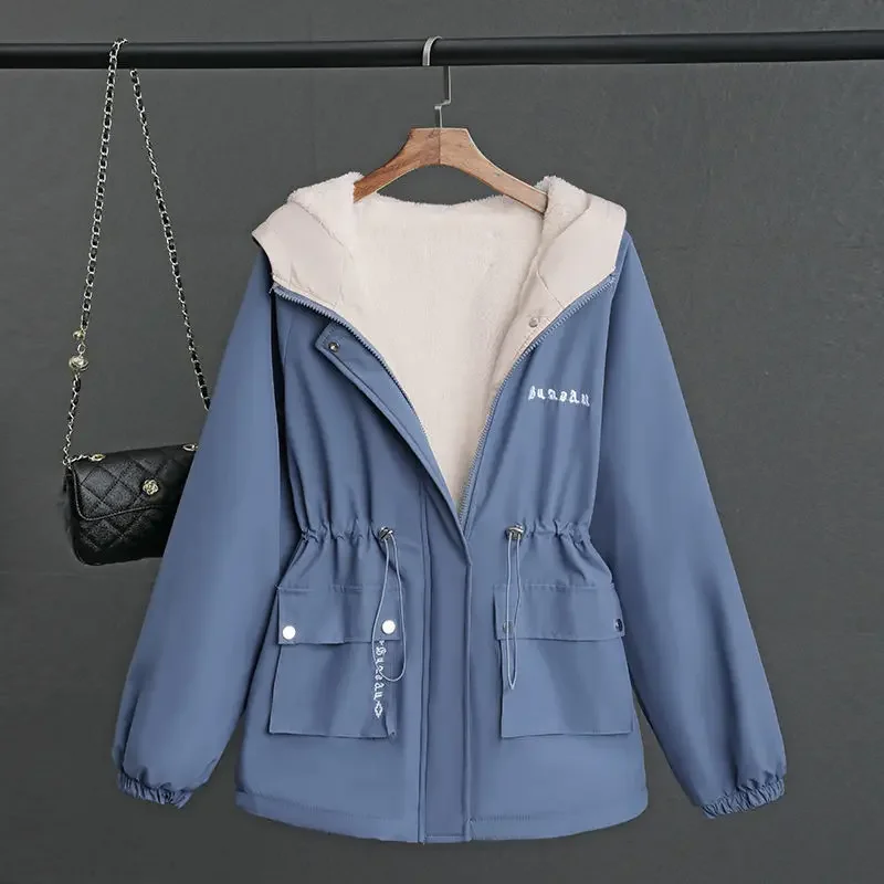 Petite veste doublée Smile pour femme, manteau court, épais, polyvalent, décontracté, version coréenne, nouveau style, automne, hiver, 2024