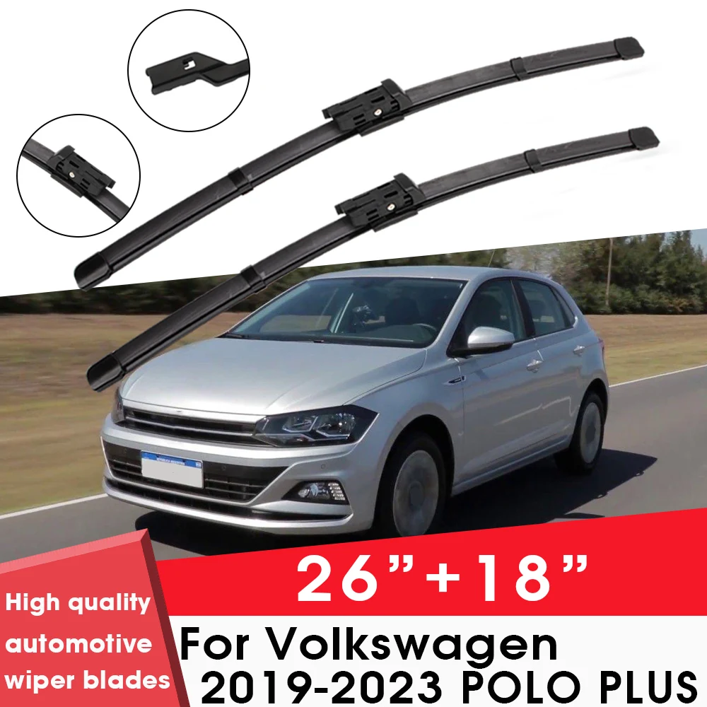 

Car Wiper Blade Blades For Volkswagen POLO PLUS 2019-2023 26"+18" Windshield Windscreen Clean Rubber Silicon Cars Wipers