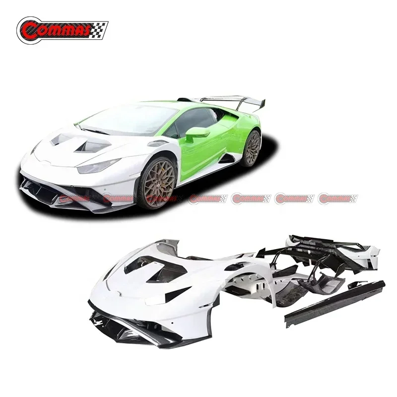 Upgrade STO Style Bodykit For Lamborghini Huracan LP610 Carbon Fiber Front Engine Cover Car Bumpers Rear Spoiler STO Body Kit