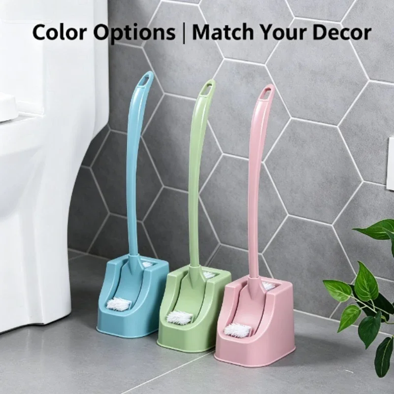 Long Grip Plastic Toilet Cleaner Brush Set for Household Bathroom Full Coverage No Dead Corner Toilet Washing Accessory view 2