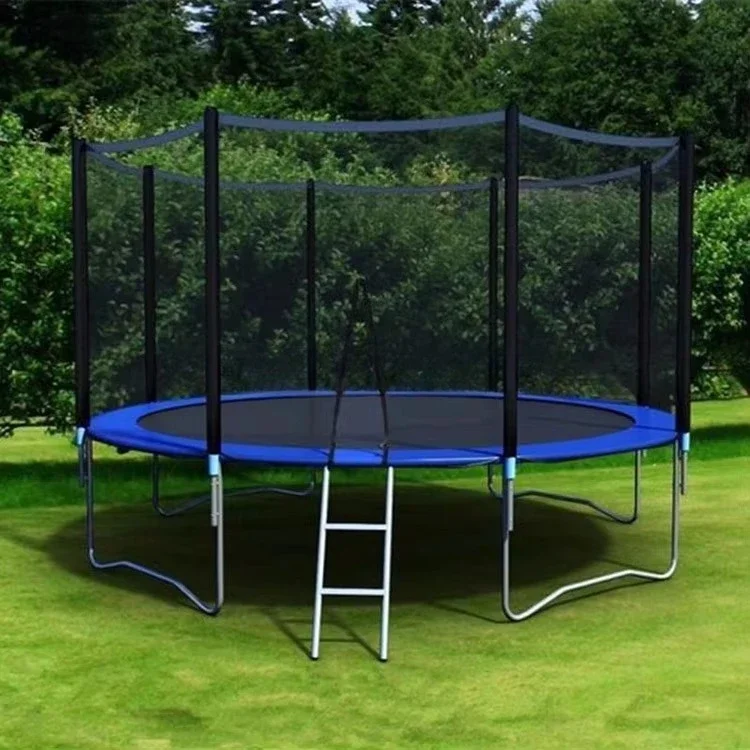Round trampoline with safety fence for adults Outdoor Garden Backyard Fun Bungee Jumping