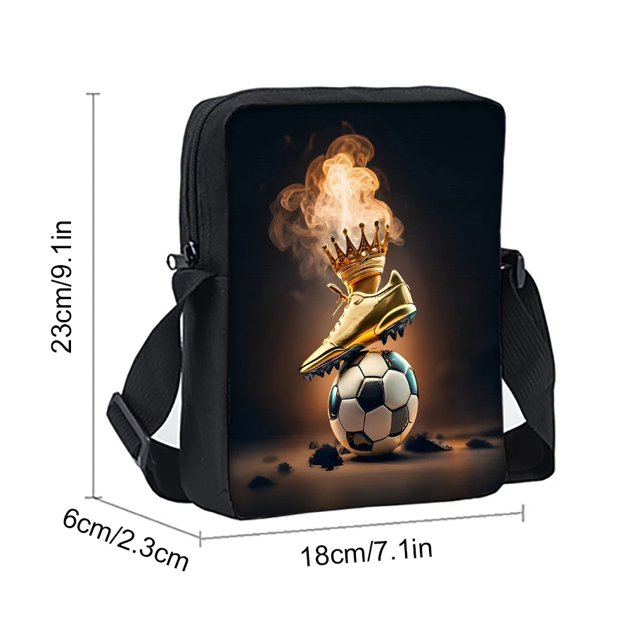 New Football Pattern Crossbody Bags For Boy/Girls Best Gifts 2D Flat Cartoon Crossbody Purse Teenagers Messenger Bag