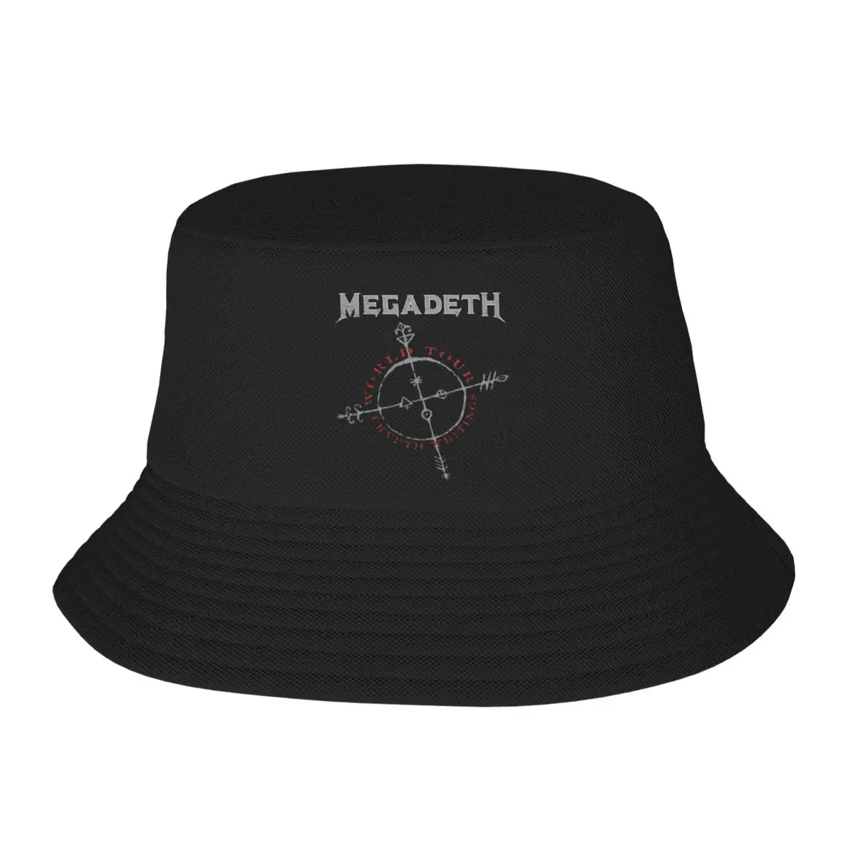 Travel Headwear Megadeth Cryptic Writings Accessories Bucket Hat Street Vintage Black Metal Death Metal Hot Sun Hats For Outdoor