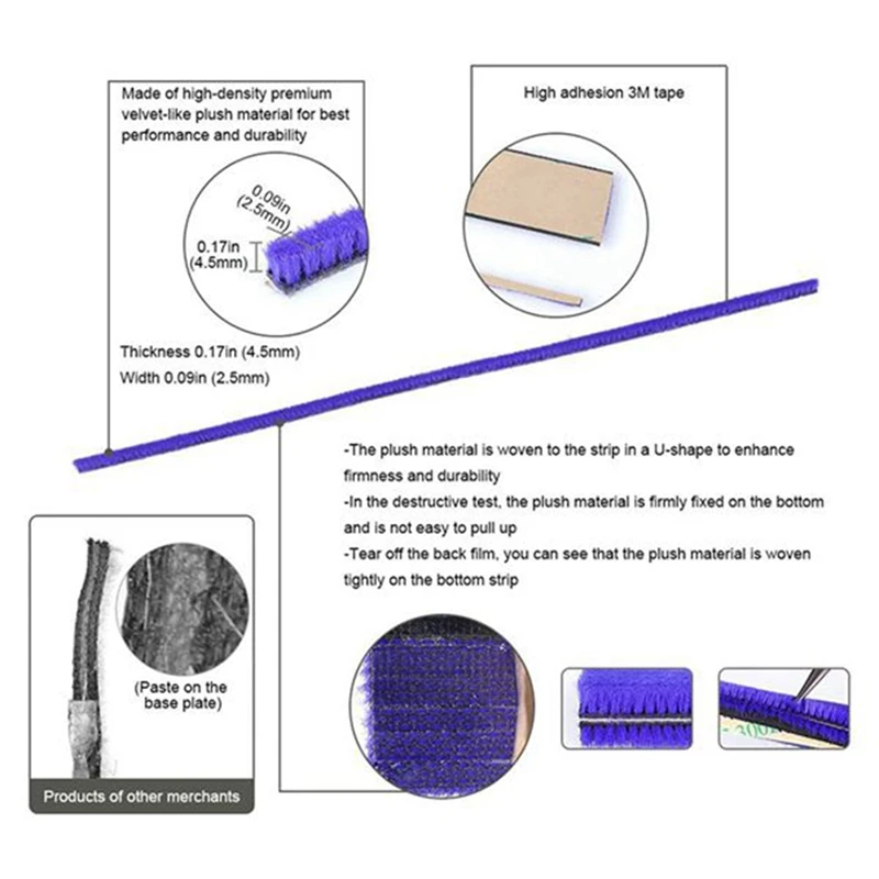 Bandes en peluche avec tournevis pour aspirateur Dyson, pièce de tête de rouleau en velours, balayeuse, V7, V8, V10, V11, 3 pièces