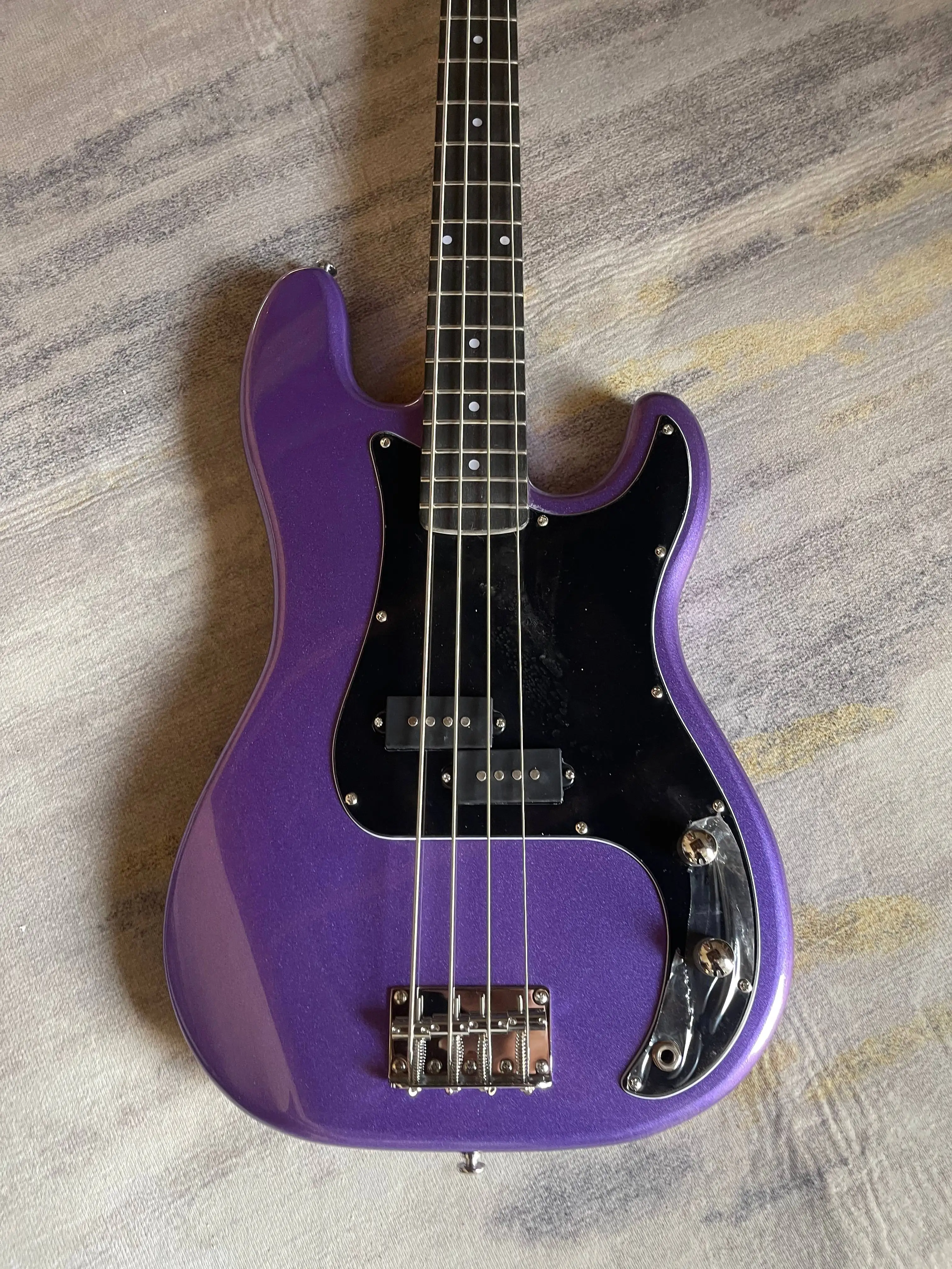 HOT NEW Metallic Purple PB Bass Electric Guitar Dual Split Humbucker Pickups Ebony Neck 4 String Bass Band Free Shipping