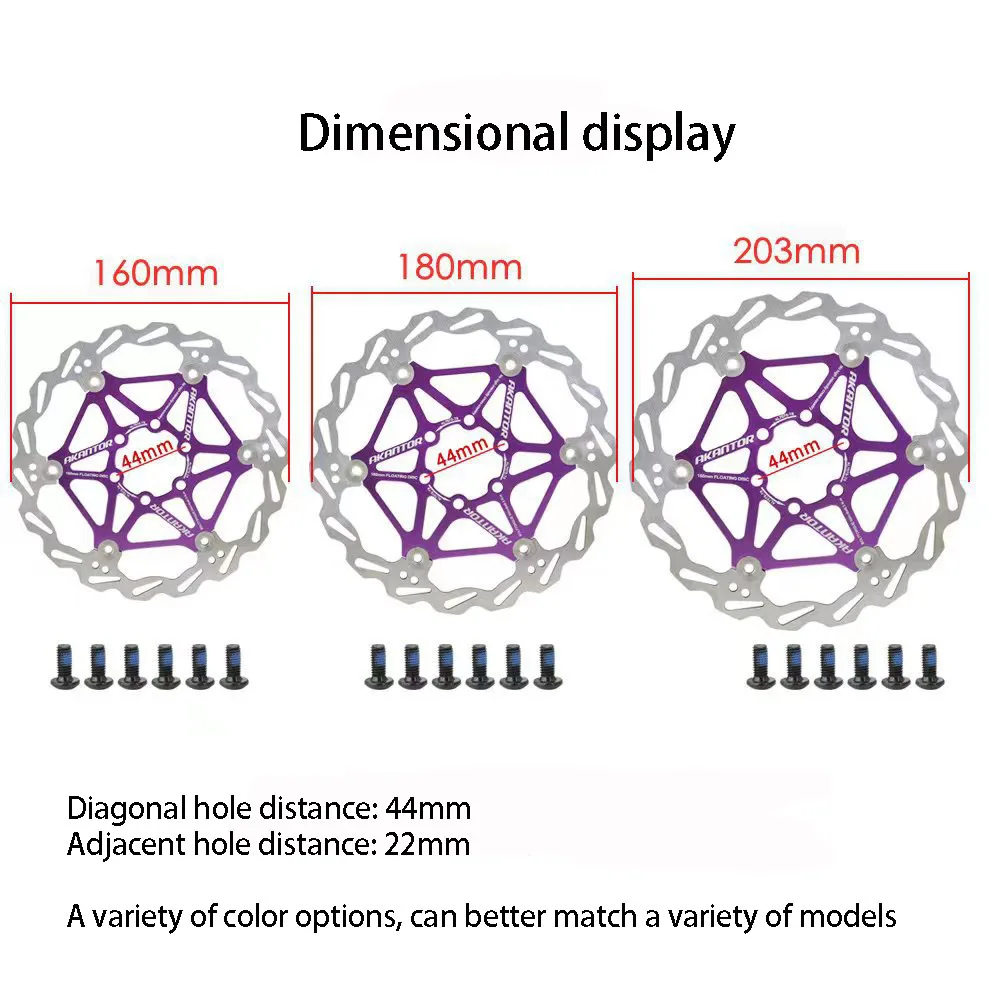 Mtb Bicycle Cooling Brake Floating Disc Scooter Rode Bike Floating Rotor Aluminum Alloy Six Pin Brake Discs 160mm 180mm 203mm