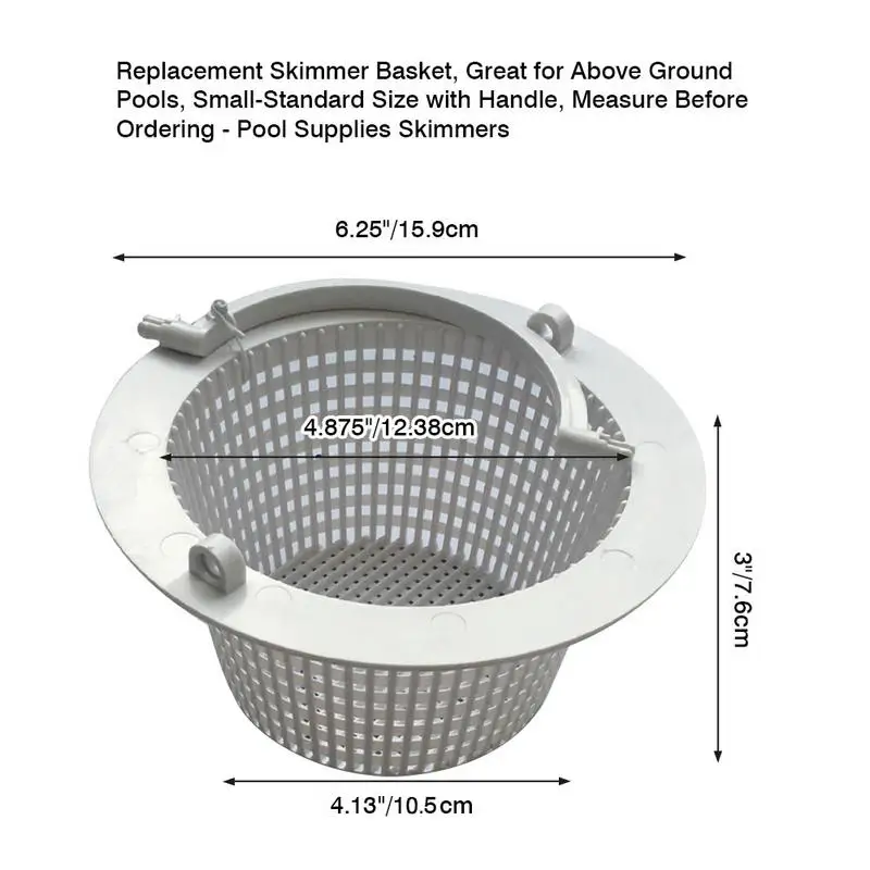 Cesta de Skimmer de piscina para piscinas en el suelo, cesta de Skimmer de repuesto con asa, suministros para piscinas