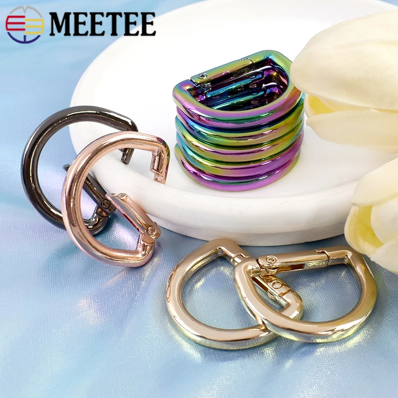

10/20Pcs 16/19/25mm D Ring Metal Buckles Keychain Spring Snap Hook Bag Strap Connector Carabiner Clips DIY Hardware Accessories