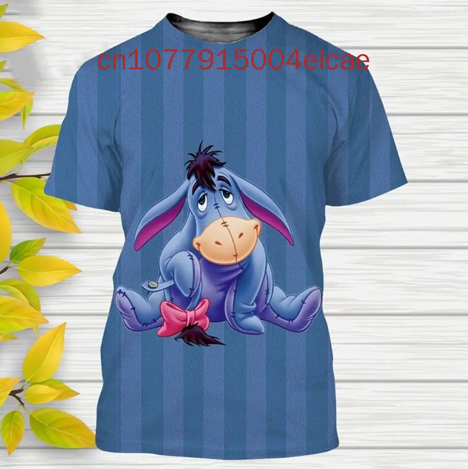 Summer New Eeyore T-Shirt 3D Printed Men's and Women's Children's Casual Round Neck Top