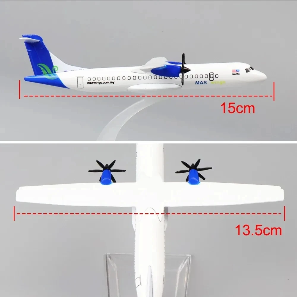 Model Aircraft Die-Cast Metal 16cm 1:400 East Malaysia Atr Alloy Model Miniature Ornament Collector\'S Item Toy Birthday Gift