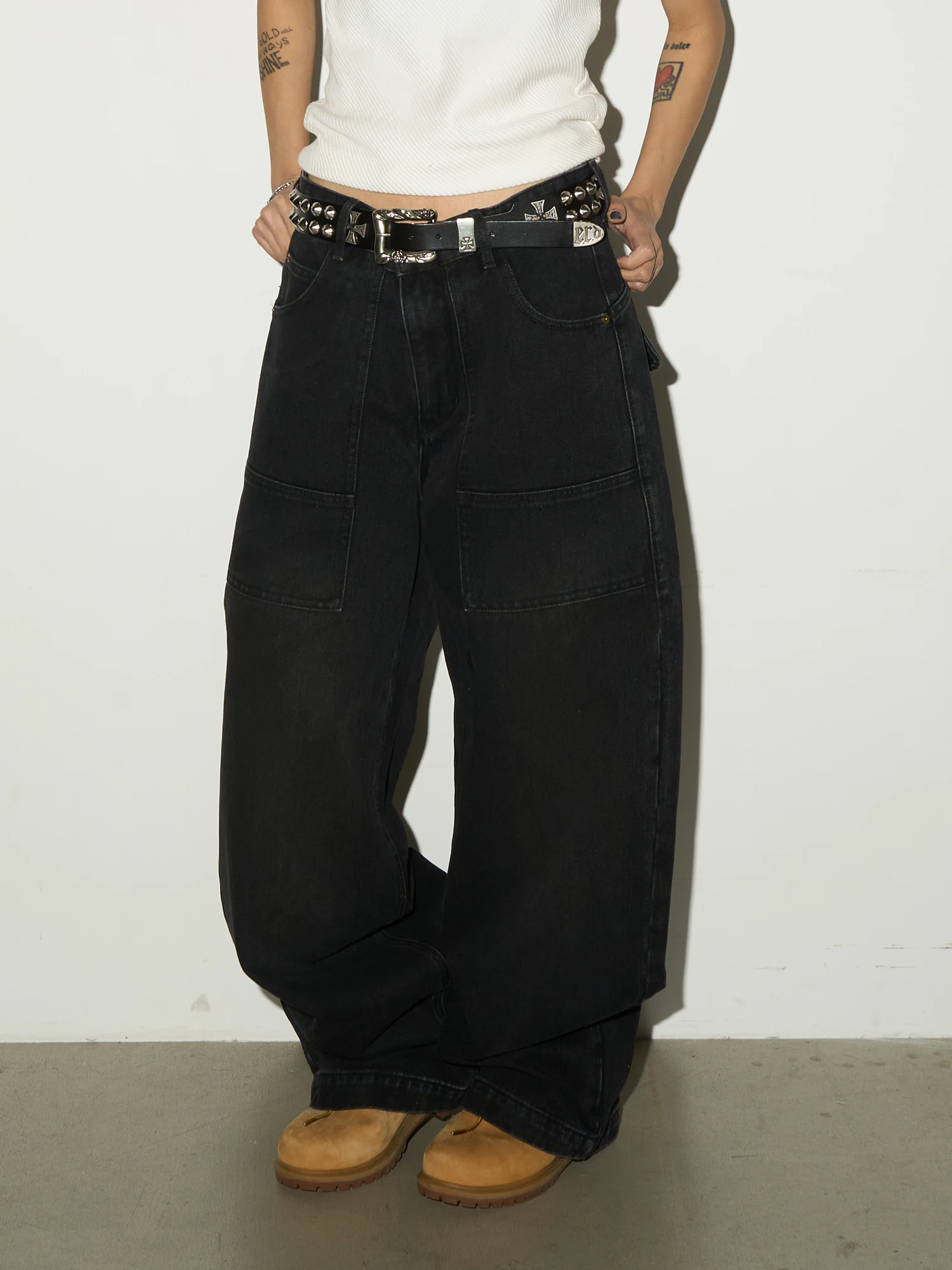 

Джинсы MICHINNYON винтажные синие, широкие, свободного кроя, облегающие, длинные брюки из плотного хлопкового денима, осенние, нейтральные