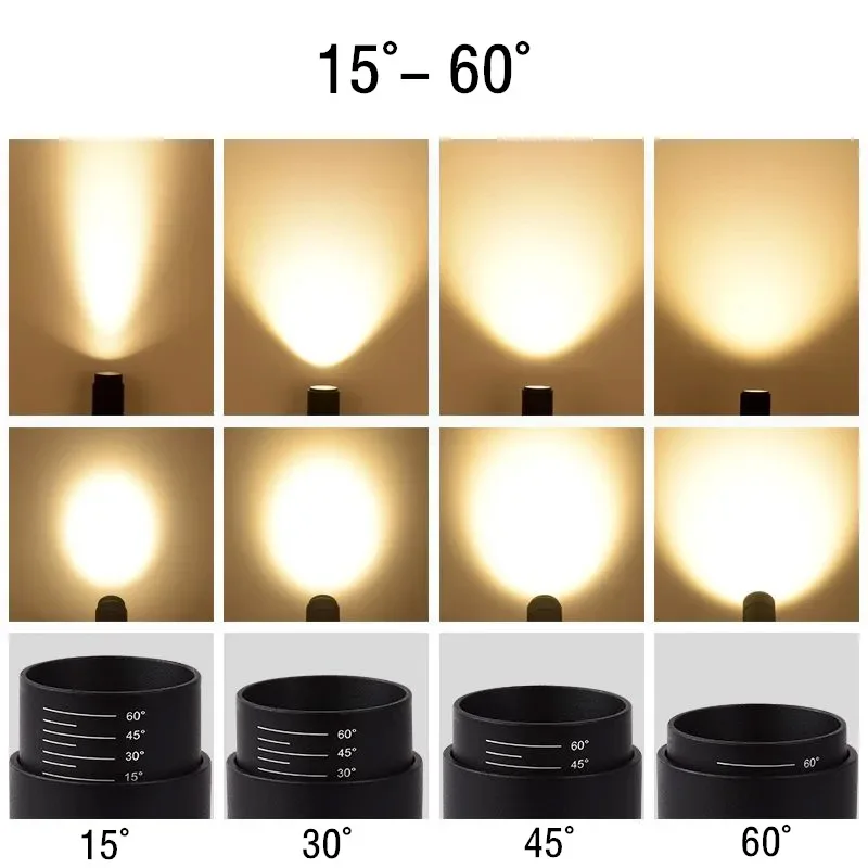 Foco de luz Led descendente regulable, luz de pista montada en superficie, lámpara LED COB de fondo, iluminación interior de techo, 5w, 7w, 9w