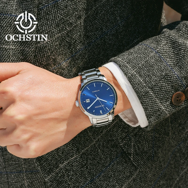 OCHSTIN Luxury Men’s Automatic Mechanical Watch Man Master Series Durable Steel Band Waterproof Business‑Casual Wristclock