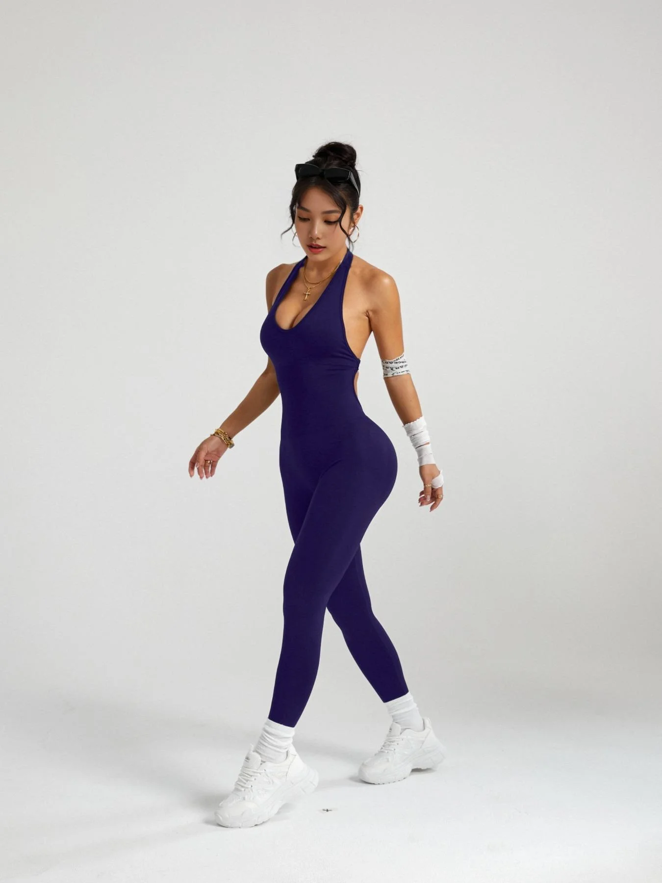 Yoga Body Mit Brust Pads Frauen Sport Overall Fitness Sportswear Workout Set Einfarbig Nahtlose Butt Hebe Yoga Bodys – Detail 7