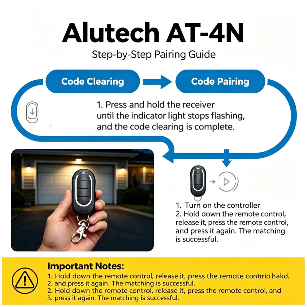 Alutech AR-1-500N  For Alutech AT 4N  433.92MHz Dynamic Code Garage Remote ControlGate Barrier Door Opener Keychain