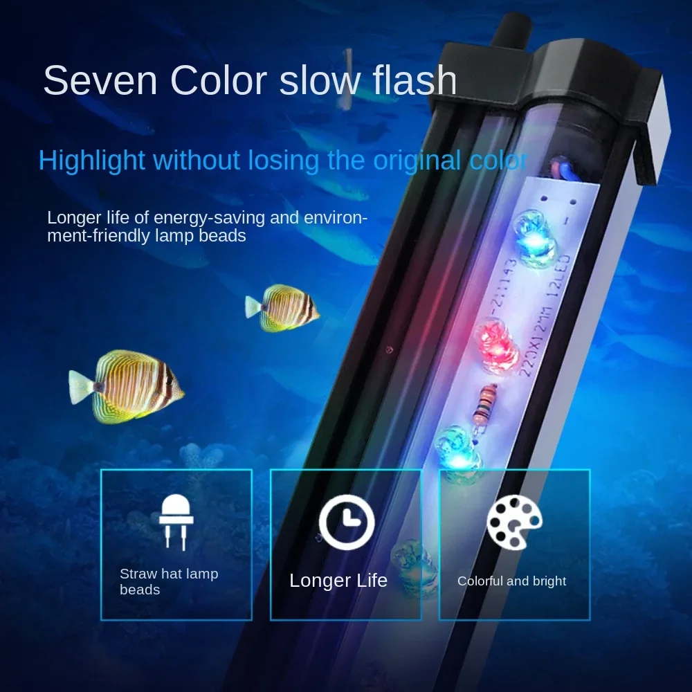 

LED Air Bubble Light Aquarium Light 5W 8W Multicolor LED Fish Tank Lamp With Air Bubble Hole,Making Oxygen, Auto Color Changing