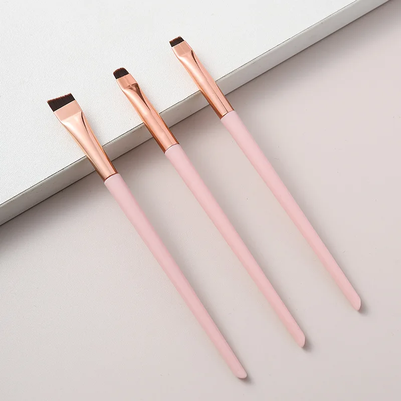 3pcs/set Blade Eyeliner Brush Eyebrow Brush Portable Flat Fine Eye Liner Brow Contour Makeup Brushes Makeup Tool