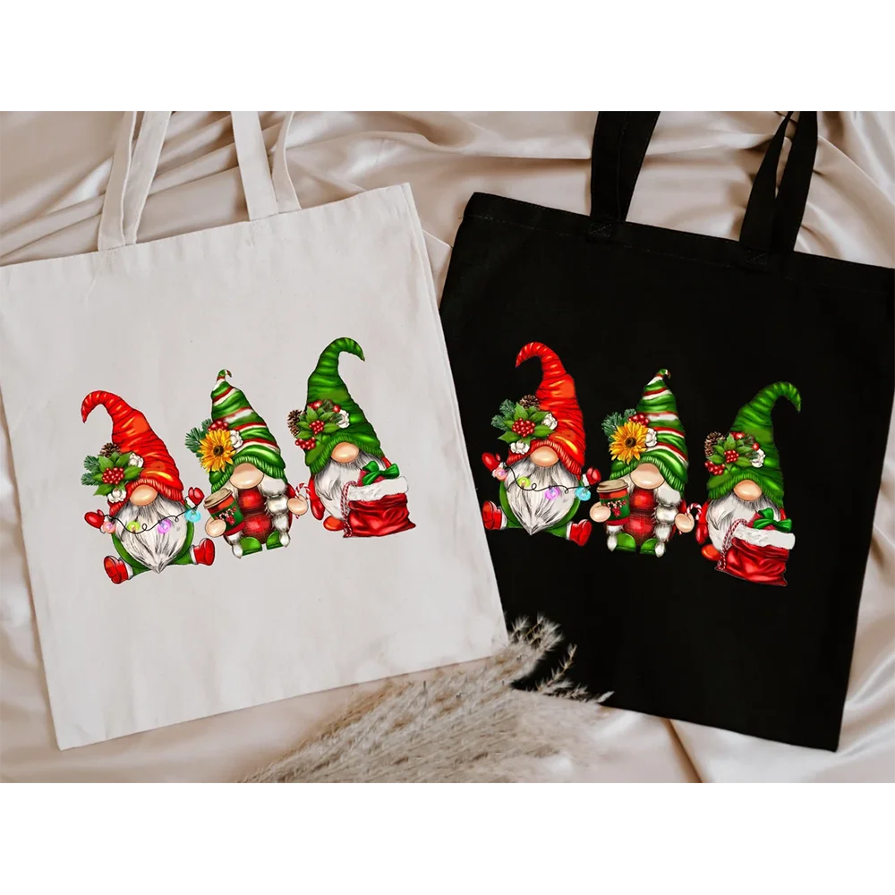 

Holiday Christmas ornaments 2024 accessories Gnomes Canvas Tote Bag Cute Women for party home decor supplies favor new year gift