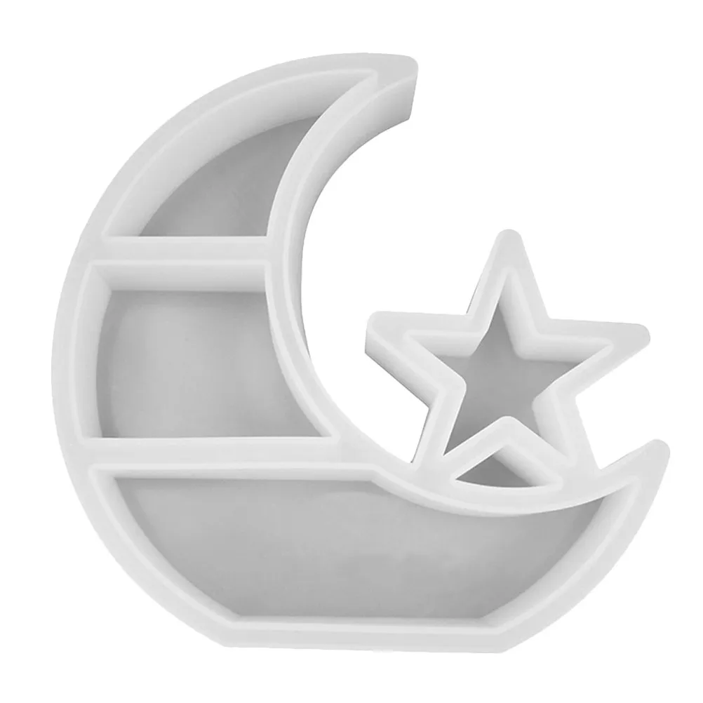

1 шт. силиконовая форма для литья в виде луны и звезды, для изготовления коробки для хранения, креативная форма для смолы, подарочная форма для луны, форма для литья коробки для хранения