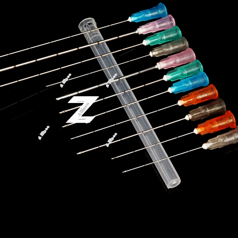 Afbeelding 5: 50 stuks Fabriek Wegwerp Stompe Tip Canule 22g 23G 25G 27G 18G 50mm/70 Stompe Fijne Micro Body Piercing Naalden Canule Spuit