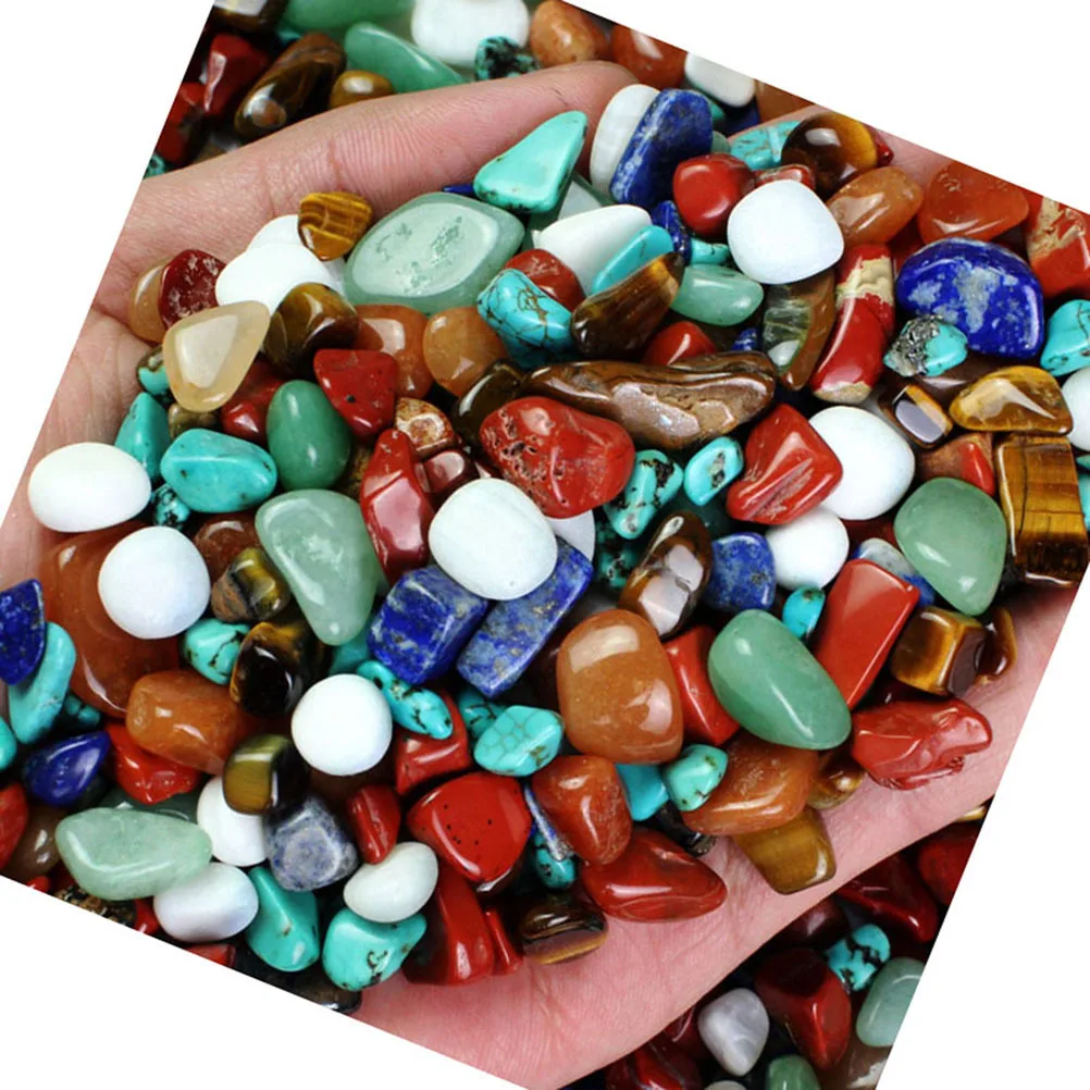 

1 Bag 7-9Mm Small Stone Material For Aquarium Plant Decor Learning Mineral Craft Crystal Quartz Tiger'S Eye Aventurine