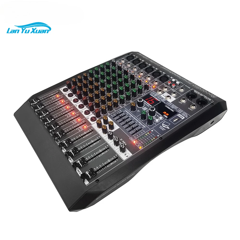 

GAX-ME6 Wireless 6-Channel Audio Mixer Portable Sound Mixing Console USB Interface Computer Input 48V Phantom Power Monitor
