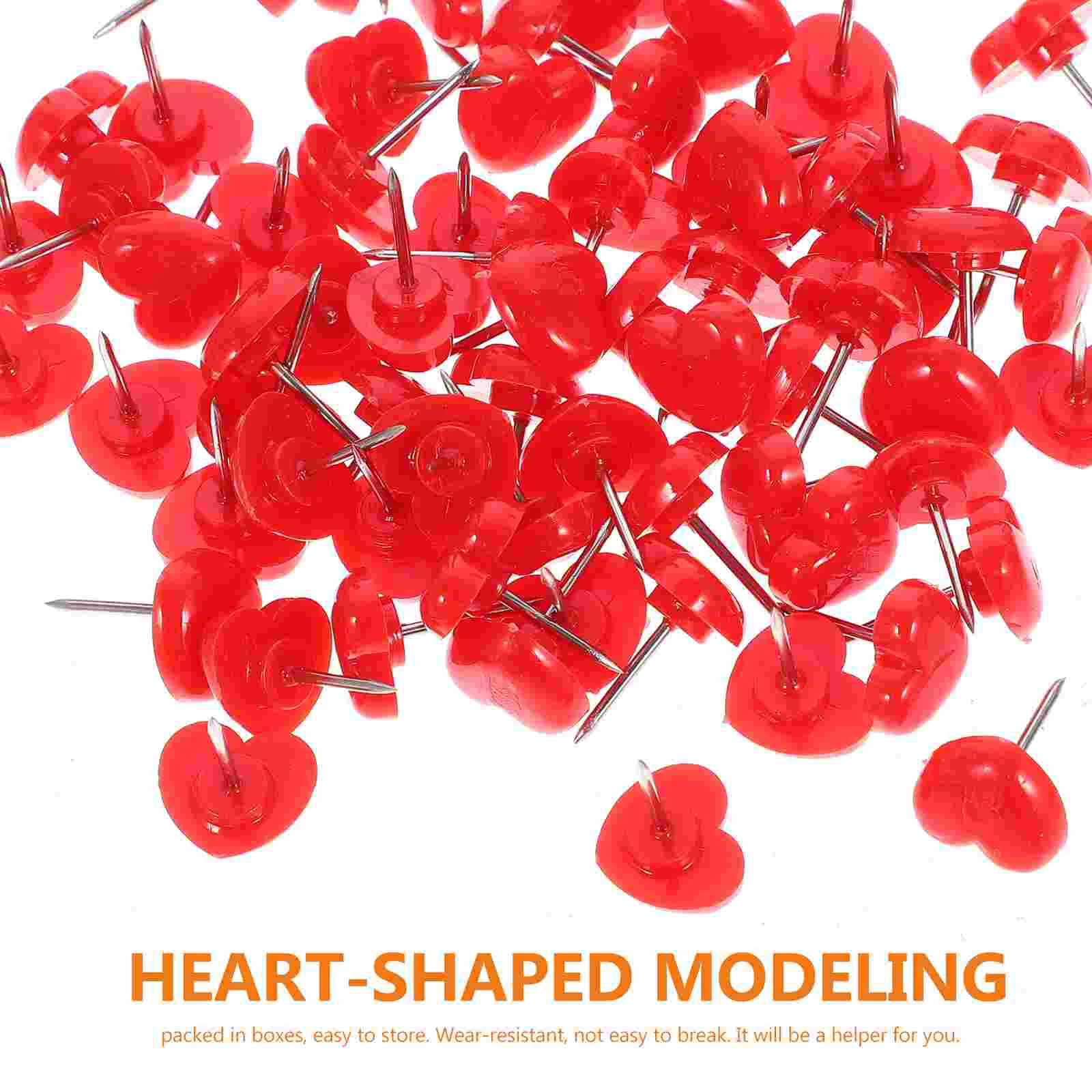 150 buah Pin hati Corkboard aksesoris peta bentuk pushpin multifungsi Thumbtack besi berbentuk kecil