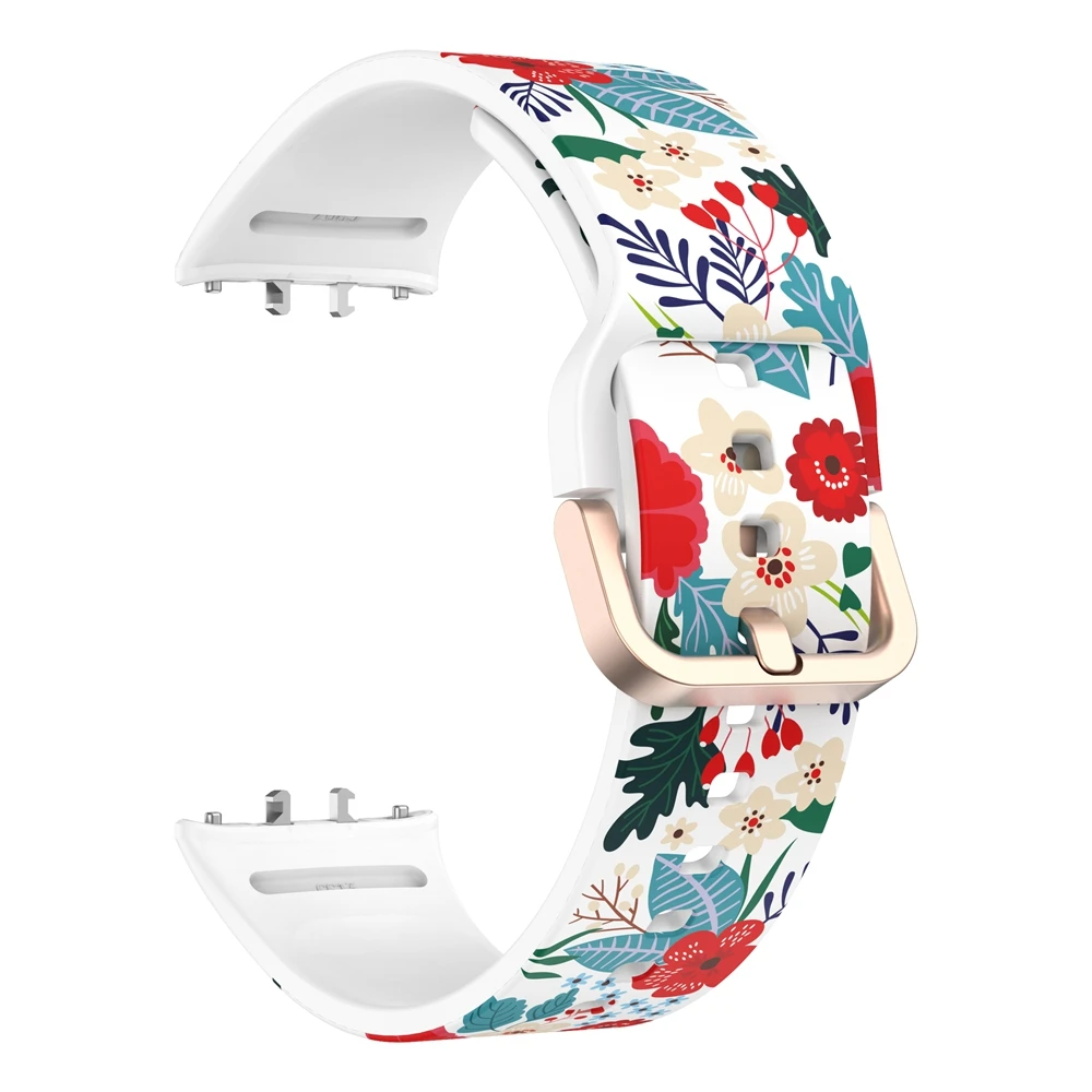 꽃 동물 프린트 삼성 갤럭시 시계 용 실리콘 스트랩 Galaxy FIT3 SM-R390 손목 밴드 팔찌 시계 밴드 용 3 밴드