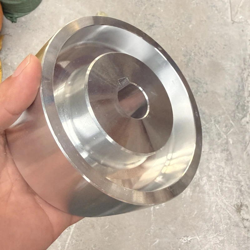 Belt Sander Aluminum Wheel Driving Driven Idler Tension Wheel All-Aluminum Pully for Sanding Belt Machine 130*55*24mm 8*4