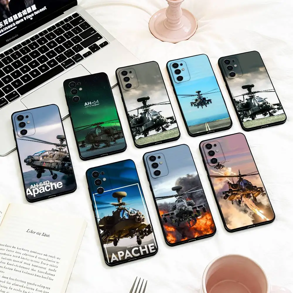 Apache AH-64 Helicopter Gunships   Phone Case For Samsung S 25,24,23,22,30,21,10,9,Ultra,Plus,Lite,FE,4,5 G Soft Black Case