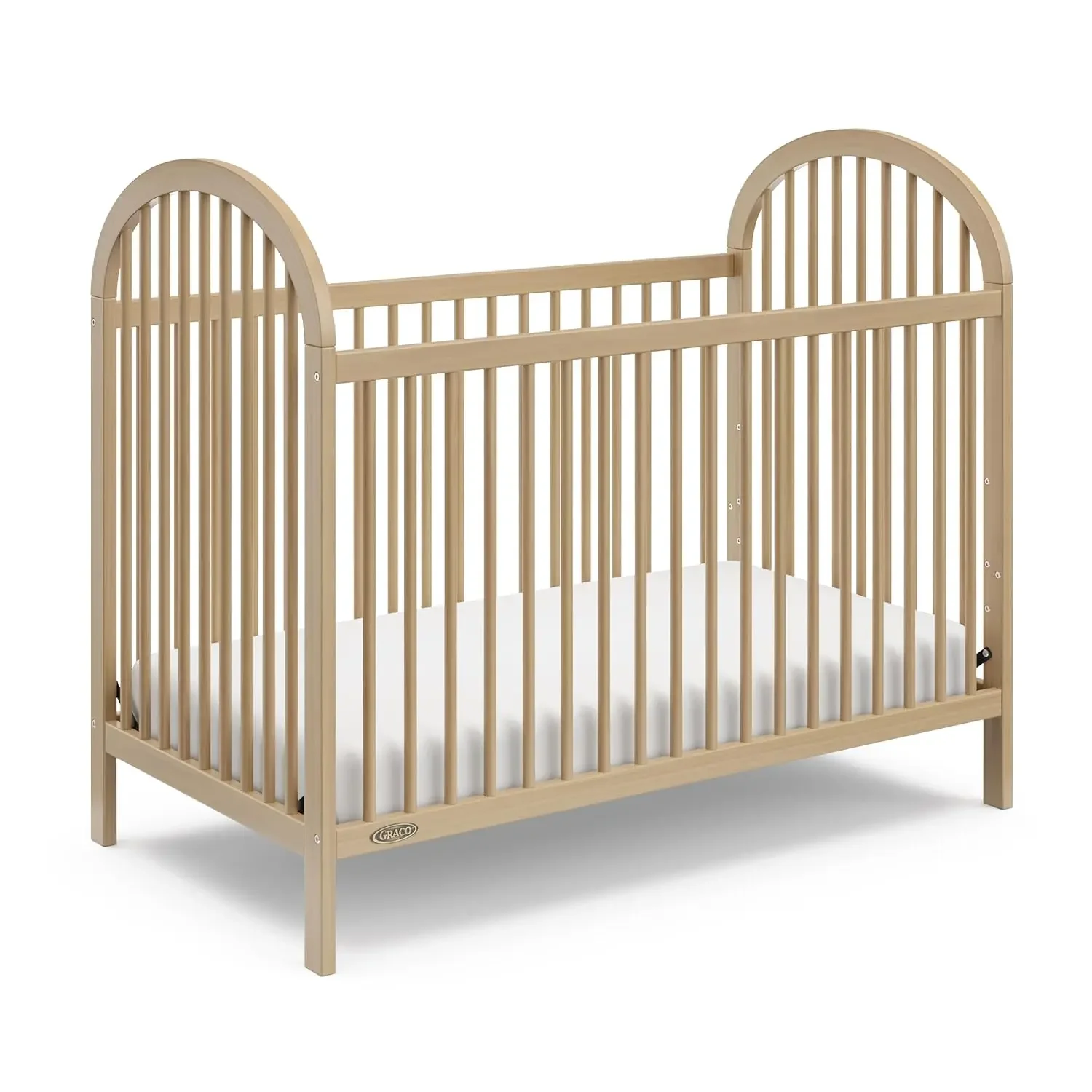 Olivia 3-in-1 Convertible Crib (Driftwood) – GREENGUARD Gold Certified, Converts to Daybed and Toddler Bed, Fits Standard