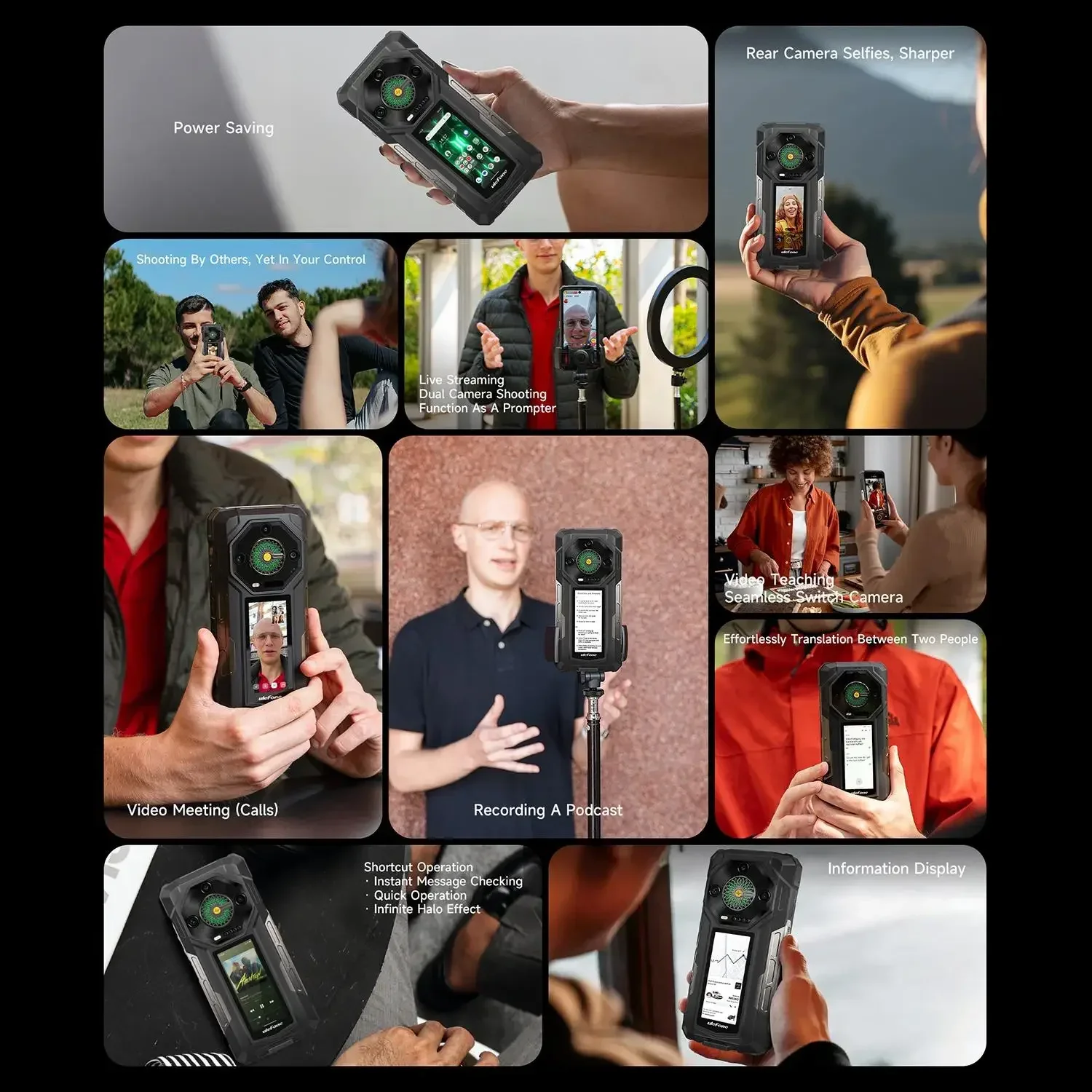 Ulefone 5G Rugged Smartphone Android 15 Dual Screen 6.95 Inch 120Hz 32GB+512GB Armor 33 Pro Mobile Phone 25500mAh 66W 64MP NFC