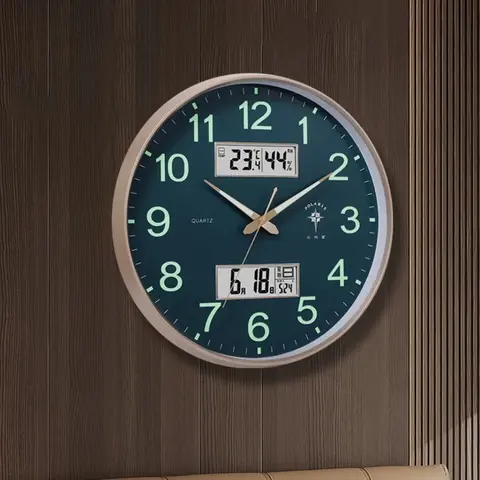 Bluetooth Atomic Wall Clock-Auto-Sync Digital Wave Clock with Night Light Silent Quartz Movement for Home Large LED Display