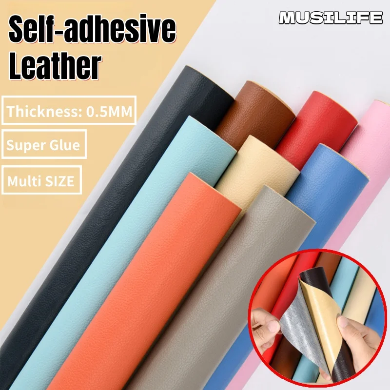 

Self-adhesive PU Leather Repair Patches for Car Upholstery Sofa Chair Renovation Peel&stick Leather Sticker Auto&Furniture Decor