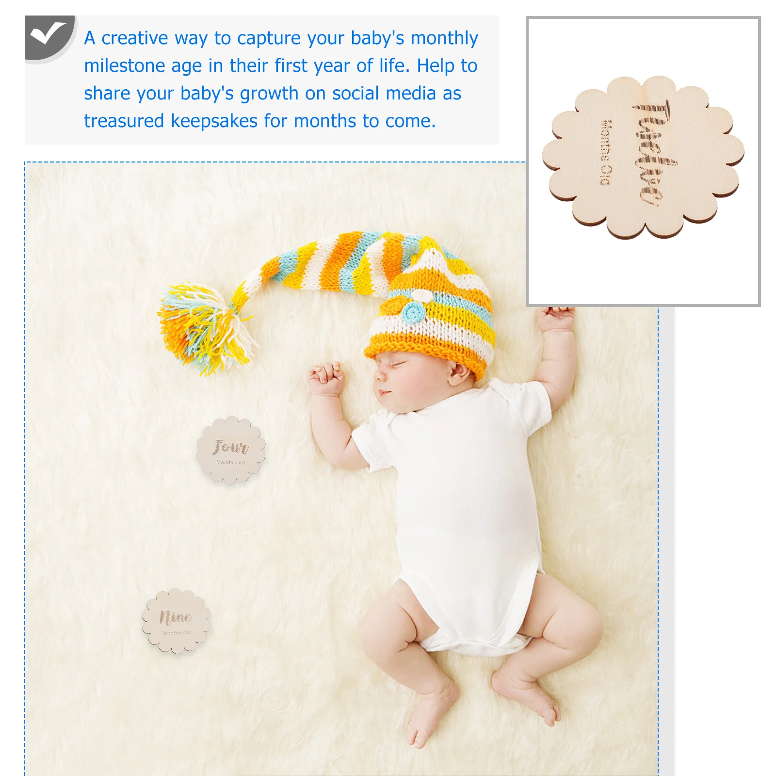 

12 шт., открытки для празднования роста, детские ежемесячные вехи, деревянные открытки, реквизит для фотосессии на первый год, памятные подарки на память