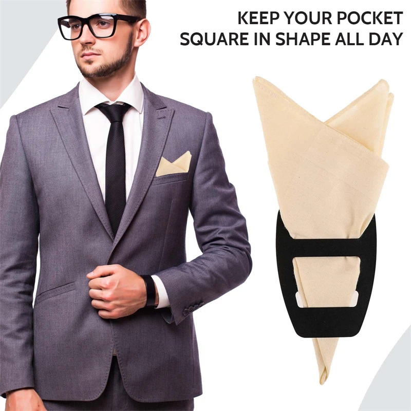 

Fashion Pocket Square Holder Handkerchief Keeper Men's Handkerchief Fixed Clip For A Gentleman's Suit Wearing Accessory